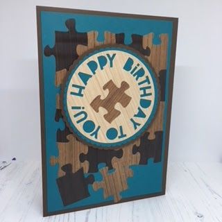 Jigsaw Birthday Cards, Jigsaw Cards, Homemade Greeting Cards, Homemade Birthday Cards, Cards Ideas, Birthday Diy, Some Cards, Male Cards, Handmade Birthday Cards