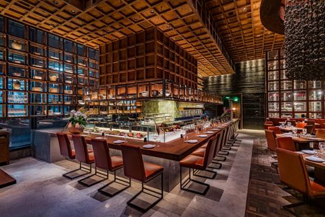 Super-Luxe Sushi and Robata Izakaya Shōtō Opens at DC's Midtown Center | Washingtonian (DC) Curry Chicken Roti, Modern Izakaya, Golden Panda, Chicken Roti, Japanese Izakaya, Jiro Dreams Of Sushi, Sushi Counter, Japan Interior, Sushi Chef