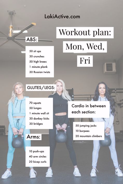 Monday Wednesday Friday Workout Plan, Get Fit Fast, 5am Club, Monday Workout, Full Body Workout At Home, Insanity Workout, Hiking Workout, Weekly Workout Plans, Fitness Plans