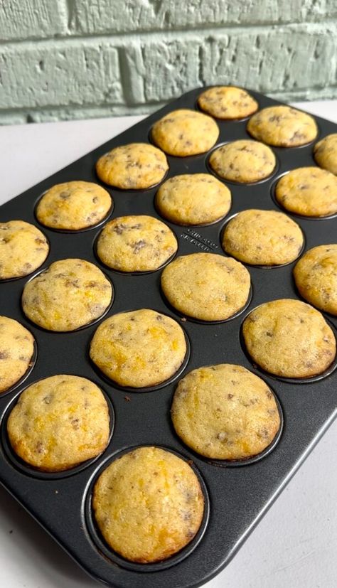 McGriddle Bites - Dang That's Sweet Breakfast Mcgriddle Muffins, Mcgriddle Mini Muffins, Homemade Mcgriddle Muffins, Mini Sausage Pancake Muffins, Mc Griddle Bites, Mcmuffin Bites, Mc Griddle Muffins, Sausage Mcgriddle Bites, Mcgriddle Pancakes Recipe