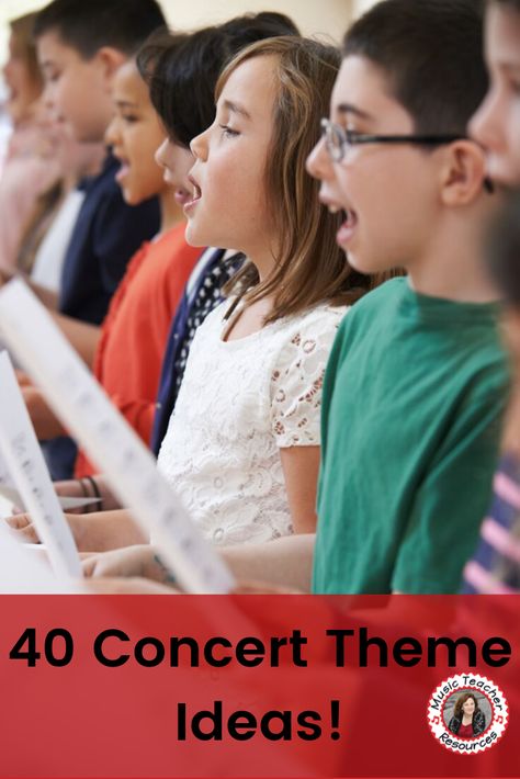 Themes For School, Concert Theme, Elementary Choir, Free Music Worksheets, Choir Songs, Music Teaching Resources, Middle School Music, Concert Ideas, Music Lessons For Kids