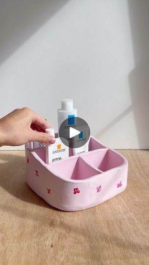 2.8M views · 110K reactions | Make your own cosmetics organiser 🥰🌸🙌🧴

#airdryclay #pottery #clayart #autumn #autumnvibes #aesthetic #girly #giftideas #skincare #makeup | Sculpd | Craft Reinvented | altego_music · SAVE YOUR TEARS X BIRDS OF A FEATHER (ALTÉGO MIX) Clay Makeup Holder, Airdryclay Ideas, Save Your Tears, Homemade Clay, Makeup Organization Diy, Diy Bowl, Dark Nature, Aesthetic Girly, Air Dry Clay Projects