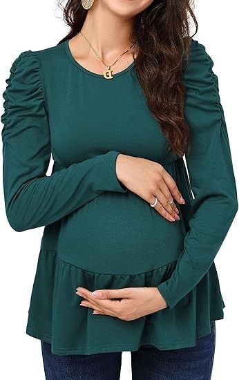 Maternity Shirts Women's Puff Long Sleeve Maternity Tunic Blouse Tops Casual Pregnancy Tunic Tee Tops for Women Greenlawerlong M at Amazon Women’s Clothing store Maternity Shirts, Maternity Tunic, Puff Long Sleeves, Pregnancy Shirts, Tops Casual, Blouse Tops, Tunic Blouse, Amazon Women, Tops For Women