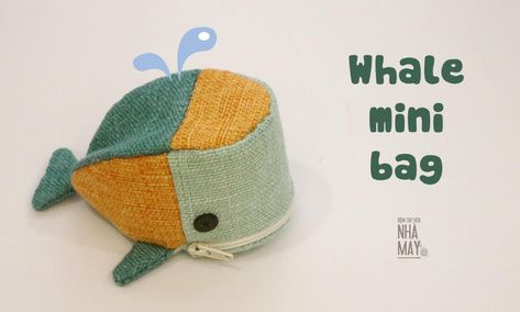 Fabric Whale Min Bag Free Sewing Pattern Mini Bag Pattern, Bag Free Sewing Pattern, Fabric Art Diy, Mini Coin Pouch, Clothes Tips, Diy Rag Dolls, Start Of School, Coin Purse Pattern, Sewing Patterns Free Women