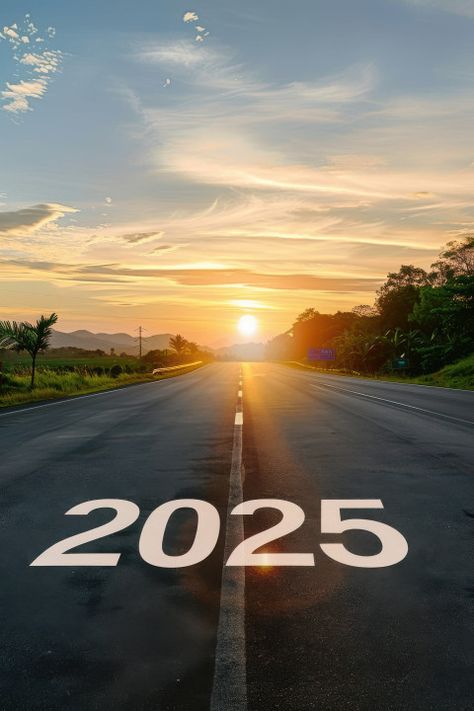 2025 written on asphalt road with sunrise sky in the background 2024-2025 New Year, 2024/2025 Background, Vision 2025 Logo, Happy New Year 2025 Background, 2025 Is My Year, 2025 New Year, Background 2025, 2025 Picture, Picture Of The Sky