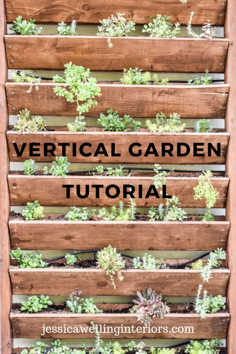 Diy Vertical Garden, Diy Garden Landscaping, Vertical Vegetable Gardens, Outdoor Herb Garden, Vertical Garden Design, Wall Fence, Vertical Garden Wall, Vertical Garden Diy, Walled Garden