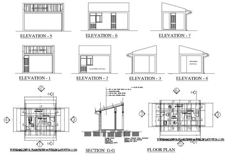 Guard House Plan DWG File Guard House Design Architecture, Guard House Floor Plan, Guard House Design, Guard Room, Modern Farmhouse Floors, Section Plan, Plan And Elevation, Modern Farmhouse Floorplan, Corporate Building