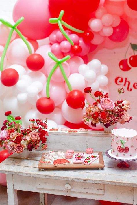 Kids Valentine Party, Backdrops Kids, Valentine's Party, Cherry Baby, Party Picks, Cherry Cake, Cherry Bomb, Valentines Party, Valentines For Kids