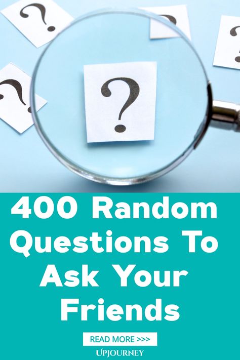 Looking to spark thought-provoking conversations with your friends? Dive into our collection of 400 random questions that will keep the fun going! Perfect for game nights, road trips, or simply getting to know each other better. Ask away and watch as you uncover new things about your friends! Asking My Friends Unanswerable Questions, Exposing Questions To Ask Your Friends, Hypothetical Questions For Friends, Interesting Questions To Ask Friends, Wierd Question To Ask Your Friends, Random Questions To Ask, Questions To Ask Your Friends, Questions To Ask People, Weird Questions To Ask