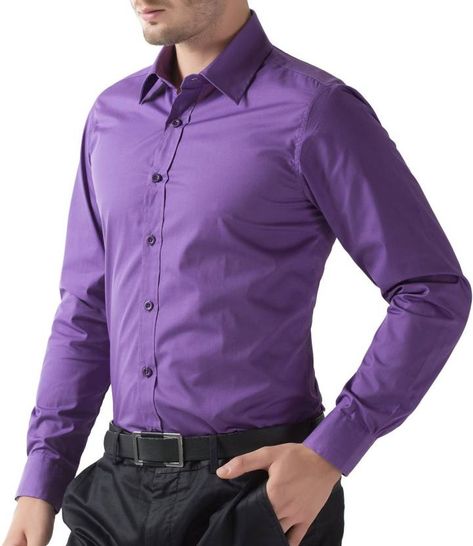 Purple Dress Shirt, Solid Dress Shirt, Slim Fit Dress Shirts, Long Sleeve Casual Dress, Purple Shirt, Fitted Dress Shirts, Mens Formal, Shirt Dress Casual, Business Casual Men