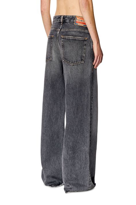 Straight; Loose; Low waist; Treated; Non-Stretch; Black/Dark grey; Button fly Diesel Jeans Women, Florida Outfits, Dark Grey Jeans, Diesel Jeans, Relaxed Jeans, Grey Jeans, Jean Grey, Low Waist, Baggy Jeans