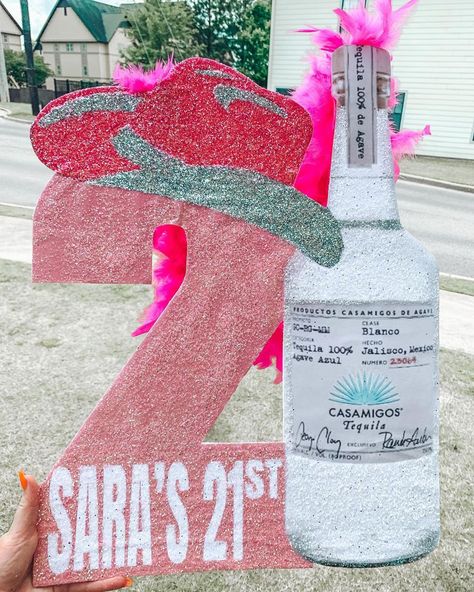 21st Birthday Signs & More on Instagram: “Y’all asked for more Pink and we brought it 💓🌸🥳💗🌷🎀🎉💄🧞‍♀️🎟🎊” Tequila 21st Birthday Sign, Cowgirl 21st Birthday, 21st Sign Ideas, 21st Bday Signs, Nashville 21st Birthday, 21st Birthday Signs, Disco Cowgirl Theme, 21st Shot Book, 21st Birthday Paddle