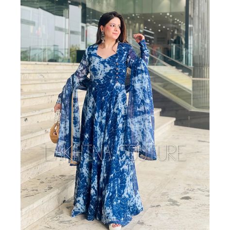 “Vibrant blues and swirling patterns! 🌊✨ My blue tie & dye Anarkali is a fusion of tradition and style. #TieAndDye #Anarkali #BlueLove” Experience 3 day delivery by LC 🚚 To order : visit our website ( www.lakhinacouture.com ) or WhatsApp us on 8600877740 🤎 Follow Us : @lakhinacoutureofficial Visit us : 📍 : A-77, Ground Floor, sector 4, Noida 🌏 Shipping orders worldwide [ Summer Collection, Summer Specials, Designer, Delhi Designer, Noida Designer, Summer Casuals Fashion ] . #Fashion ... Summer Special, Tie And Dye, Bridesmaid Outfit, Blue Tie Dye, Summer Style Casual, Anarkali, Business Women, Summer Collection, Tie Dye