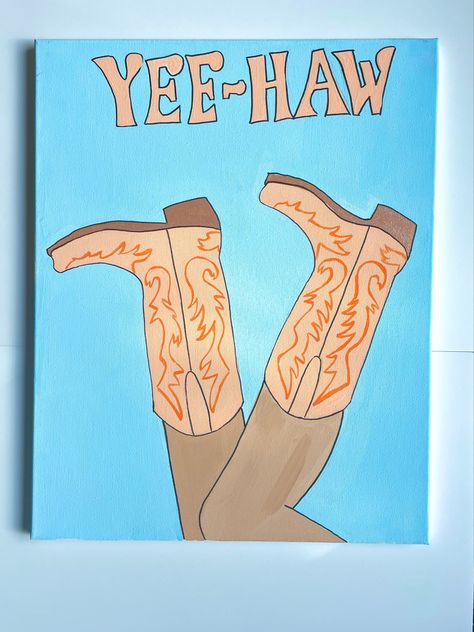 Canvas Dorm Paintings, Southern Canvas Painting Ideas, Cute Country Paintings Easy, Country Canvas Painting Easy, Canvas Painting Ideas College, Fsu Preppy Painting, Preppy College Canvas Painting, College Paintings, Big Painting Ideas Canvases