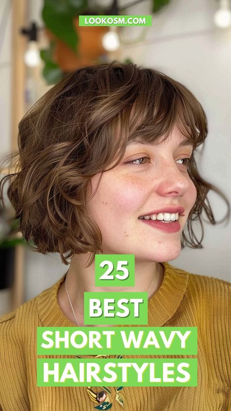 25 Best Short Wavy Hairstyles to Add a Touch of Romance Hairstyles For Short Hair Wavy Curls, Short Hairstyle Women Fine Wavy Hair, Bob Haircut For Wavy Hair Short, Short Layered Bob Wavy Hair, Short Hair Styles For Wavy Fine Hair, Wavy Curly Bob Hairstyles, Bob Hairstyles For Wavy Fine Hair, Bob Haircuts Wavy Hair, Easy Short Haircuts For Thick Wavy Hair