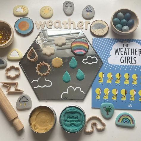 Weather Prek, Weather Like Today, Mirror Outside, Types Of Weather, Prek Ideas, Weather Stones, Eyfs Activities, Children Activities, Weather Activities