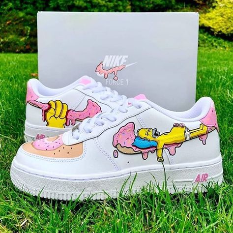 Air Force One Shoes, Custom Sneakers Diy, Custom Af1, Custom Painted Shoes, Custom Shoes Diy, Diy Sneakers, Nike Shoes Air Force, Custom Nike Shoes, All Nike Shoes