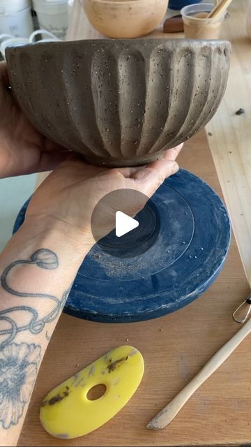 Anna on Instagram: "The making of a handbuilt fluted bowl.

I have a few more test cups to fire, weigh and measure for vitrification and absorption, before I decide on a formula for my local clay blend. Good thing I have a few bags of different clays still laying around to use up, while I wait for pots to dry.

#Potter #ceramics #handmade #ceramicart" Handmade Cups Ceramic Pottery, Clay Hand Building, Throwing A Large Bowl, How To Trim A Pottery Bowl, Pottery Ideas Handbuilt, Handbuilt Bowl, Handbuilt Pottery Ideas, Handbuilt Bowls Clay, Clay Bowl Folksy