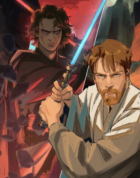 Anakin Obi Wan, Anakin Vader, Star Wars Character, Star Wars Obi Wan, Star Wars Anakin, Film Anime, Star Wars Drawings, Star Wars Wallpaper, Star Wars Artwork