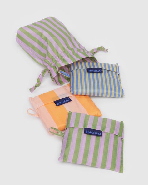 Standard Baggu Set of 3 : Hotel Stripes - Baggu Baggu Lunch Bag, Baggu Horizontal Duck Bag, Baggu Dopp Kit, Cresent Baggu Bag, Baggu Standard Bag, Pouch Bags, Wallpaper Stores, Bath And Body Shop, Plastic Grocery Bags