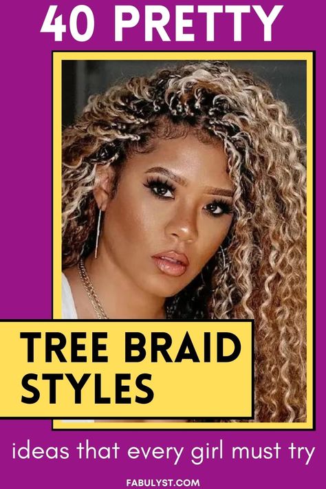 Tree Braid Styles Braid Style Ideas, Braid Types, Tree Braids Styles, Artistic Hairstyles, Tree Braid, Tree Braids Hairstyles, Invisible Braids, Beach Curls, Tree Braids