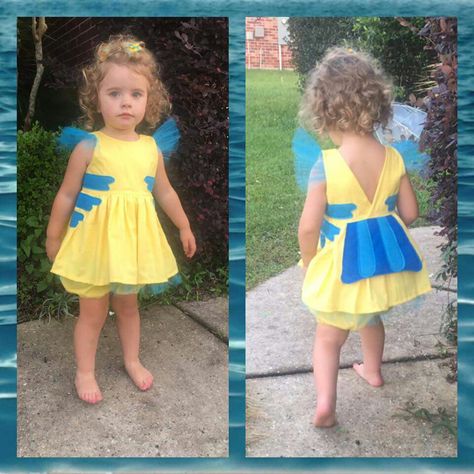 Flounder Costume Women, Toddler Little Mermaid Costume, Little Mermaid Costume Family, Diy Ariel Costume Kids, Little Mermaid Costume Toddler, Flounder Dog Costume, Flounder Costume Diy, Diy Flounder Costume Toddler, Flounder Headband