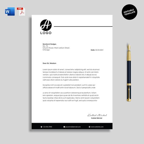 Interior Design Logo Inspiration, Letterhead Design Inspiration, Letterhead Examples, Professional Letterhead Template, Letterhead Format, Company Letterhead Template, Professional Letterhead, Company Letterhead, Business Fonts