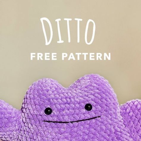 Crochet Ditto Pattern, Crochet Ditto Free Pattern, One Skein Amigurumi, No Sew Halloween Amigurumi, Umbreon Crochet Pattern Free, Ditto Crochet Pattern Free, Ditto Crochet Pattern, D&d Crochet Pattern, Crochet Projects Chunky Yarn