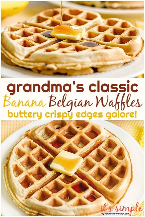 Banana Waffle Recipe, Belgian Waffle Recipe, Belgian Waffles Recipe, Easy Waffle Recipe, Waffle Iron Recipes, Banana Waffles, Waffle Maker Recipes, Keto Easy, Waffles Easy