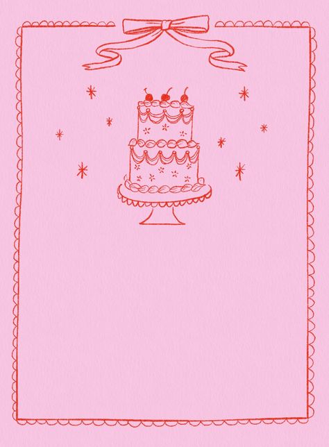 Easily create and customize your online invite using the Pink & Red Hand-Drawn Birthday Cake invitation on Evite. Pink Birthday Invitations Free Printable, Bday Invite Ideas, 27 Birthday Invitation, Birthday Invite Pink, Illustrated Birthday Invitations, 22 Birthday Card Ideas, Custom Birthday Card, 22 Birthday Invitations, Birthday Invites Ideas