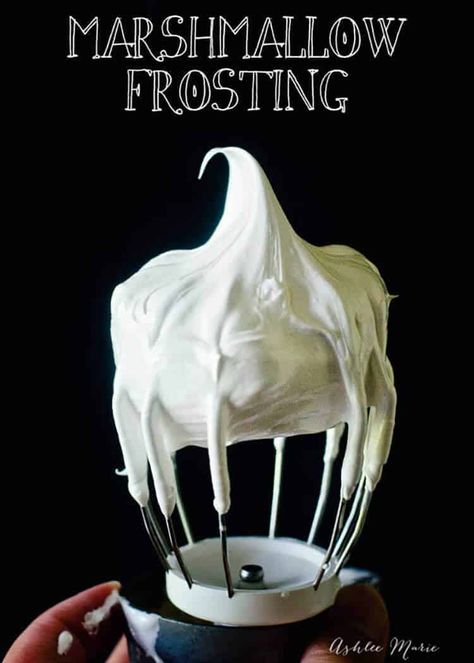 Marshmallow Frosting Cupcakes, Marshmallow Frosting Recipe, Marshmallow Frosting Recipes, Marshmallow Fluff Frosting, Marshmallow Frosting, Icing Frosting, Marshmallow Cream, Homemade Marshmallows, Frosting Recipe