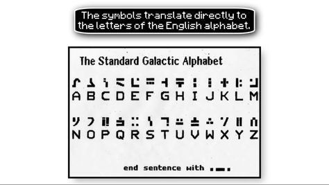 This what all those little symbols are. If you've never played Minecraft before well basically an enchanting table as weird symbols flying off it and I was lucky to find a video explaining what those were. Weird Symbols, Table Minecraft, Enchanting Table, Alphabet Code, Minecraft House Designs, How To Play Minecraft, English Alphabet, Minecraft Art, A Video