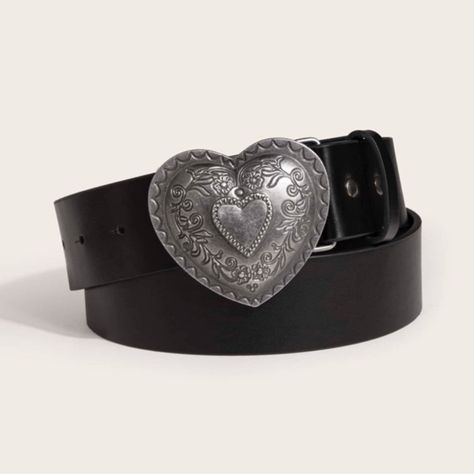 Western Heart Buckle Vegan Leather Belt, Ships In 7-8 Days Cool Belt Buckles, Ateez Concert, Black Cowgirl, Nepo Baby, Ikat Pinggang, Scene Outfits, Concert Outfit Ideas, Estilo Punk, Style Punk