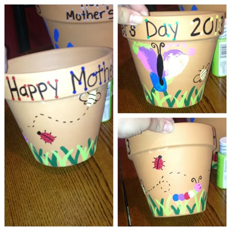 Mother’s Day Pot Craft, Mother’s Day Pot Handprint, Mothers Day Plant Pot, Painted Mother’s Day Flower Pot, Mothers Day Pots, Flower Pot Crafts Kids, Young Toddler Activities, Mothers Day Flower Pot, Mothers Day Crafts Preschool