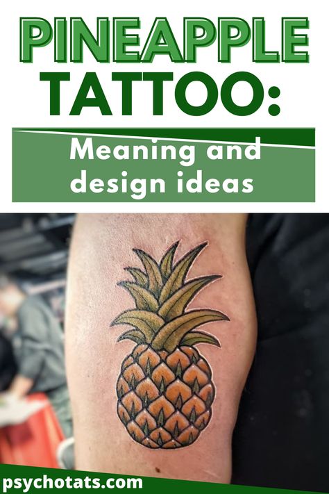 Pineapple And Flower Tattoo, Pineapple Tattoos For Women, Pineapple Tattoo Ideas, Pineapple Tattoo Meaning, Pineapple Tattoos, Cute Tattoo Design, Pinapple Tattoos, Beach Inspired Tattoos, Small Beach Tattoos