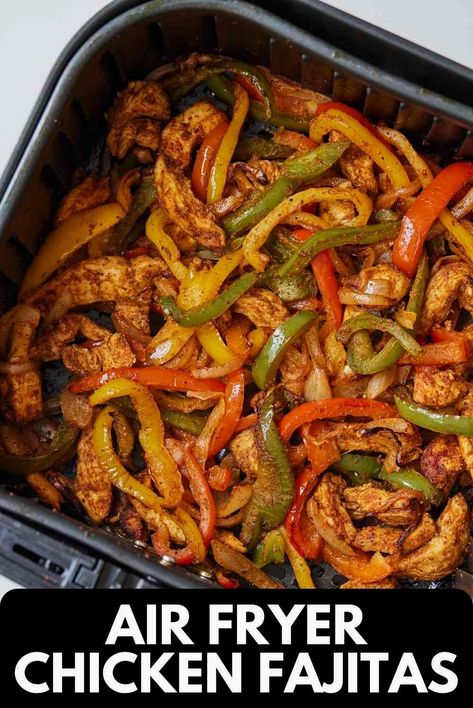 Whip up these delicious Air Fryer Chicken Fajitas in no time with minimal ingredients. This straightforward recipe delivers restaurant-quality seasoned chicken breast strips, bell peppers, and onions, all at a fraction of the cost and prep time. It's astonishingly easy to create this flavorful dish right at home! Air Fryer Chicken Fajitas, Seasoned Chicken Breast, Japanese Chicken, Seasoned Chicken, Air Fryer Recipes Healthy, Air Fryer Chicken, Peppers Recipes, Chicken Fajitas, Juicy Chicken