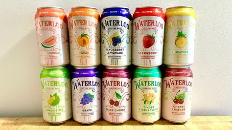 10 Waterloo Sparkling Water Flavors, Ranked Waterloo Sparkling Water, Water Flavors, Pineapple Lemonade, Ripe Pineapple, Fountain Drink, Cherry Limeade, Citrus Twist, Carbonated Water, Fresh Watermelon