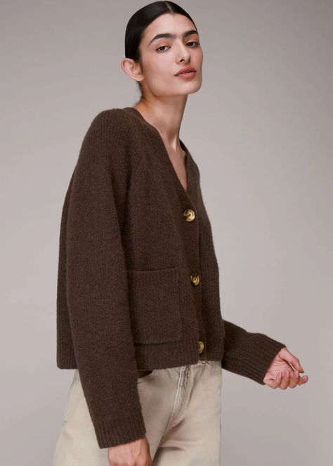 Brown Cardigan Outfit, Chocolate Brown Cardigan, Brown Outfits, Chic Outerwear, Cardigan Green, Cardigan Brown, Spring Coat, Brown Cardigan, Brown Outfit