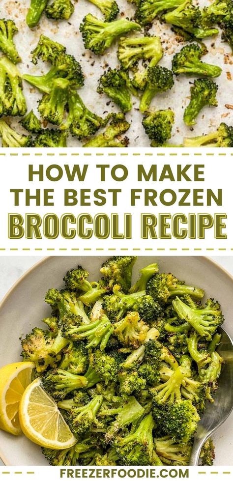 Here’s an easy way to cook frozen broccoli that tastes great and is largely hands-off! You’ll love the way the broccoli is tender on the inside but crispy on the edges. The Broccoli Thing, Baked Frozen Broccoli Oven, Baking Frozen Broccoli In Oven, Frozen Brocolli Side Recipes, Frozen Broccoli Crockpot, Broccoli Seasoning Steamed, Ways To Cook Frozen Broccoli, Sauteed Frozen Broccoli, Broccoli For A Crowd