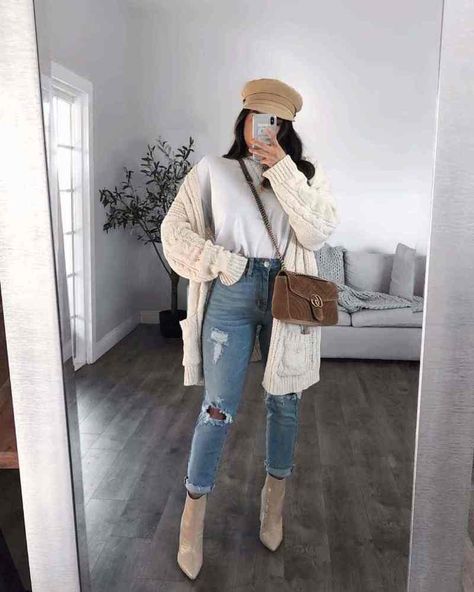 Outfits Con Jeans, Long Acrylic, Trendy Fall Outfits, Causual Outfits, Nails Coffin, Casual Winter Outfits, Fall Fashion Outfits, Winter Fashion Outfits, Teen Fashion Outfits