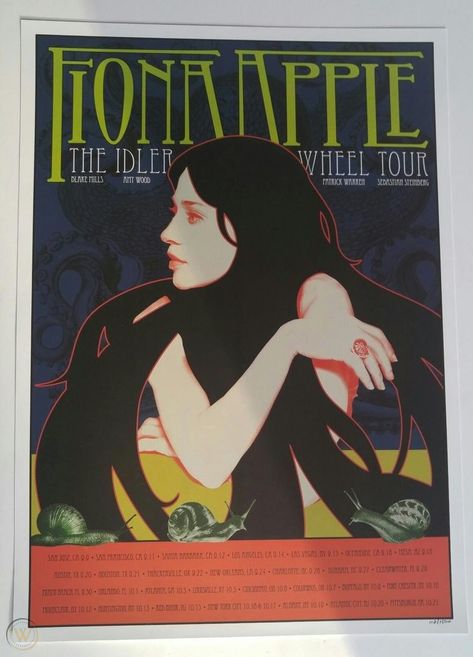 FIONA APPLE The Idler Wheel Tour POSTER Limited HIKARU-FER Rock RARE | #1901788127 Fiona Apple, Tour Poster, A Woman, Wheel