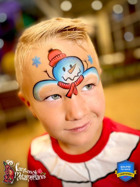 Snowman Face Painting, Face Painting Competition, Face Paint Christmas, Face Paint Party, Tattoos Face, Face Painting For Boys, Christmas Face Painting, Paint Christmas, Face Painting Inspiration