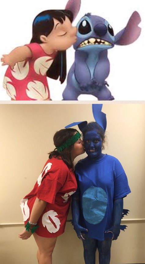 Stitch Costumes, Stitch Costume Ideas, Stitch And Lilo Costume, Lilo Stitch Costume, Lilo Stitch Couple Costume, Lelo And Stitch Couple Costume, Stitch Outfits Disney, Lilo And Stitch Couples Costume, Cute Lilo And Stitch Costumes