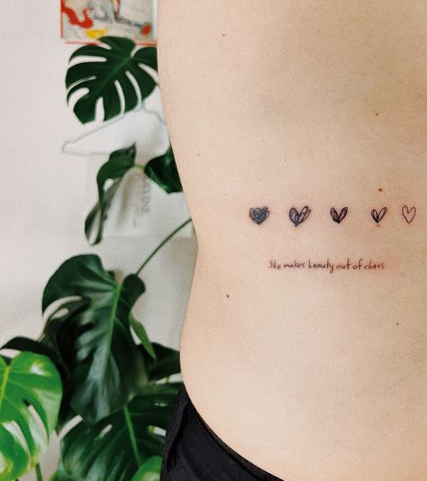 Messy Heart Tattoo, Connected Heart Tattoo, Heart With Words Tattoo, Beautiful Chaos Tattoo, Chaos Tattoo Ideas, Heart Of Gold Tattoo, Chaos Tattoo, Tattoo Shoulder, Connected Hearts