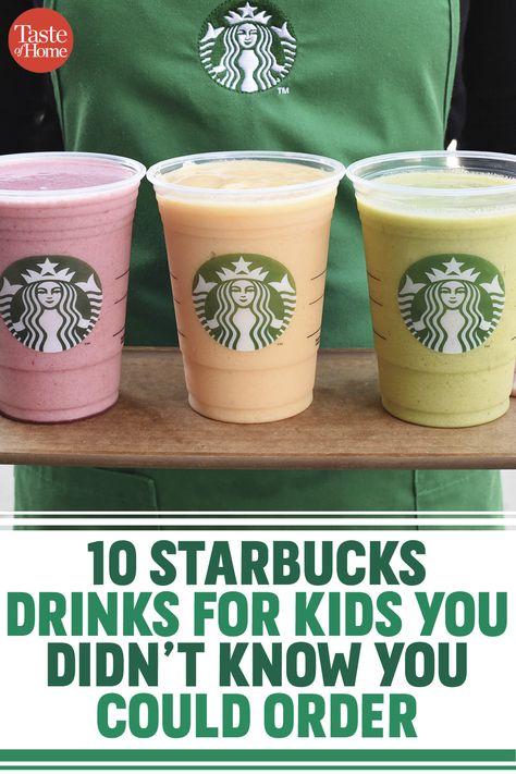 10 Starbucks Drinks for Kids You Didn't Know You Could Order Kid Starbucks Drinks, Kid Friendly Starbucks Drinks, Kids Starbucks Drinks, Starbucks Kids Drinks, Starbucks Drinks For Kids, Non Coffee Starbucks Drinks, Dairy Free Starbucks Drinks, Delicious Starbucks Drinks, Dairy Free Starbucks