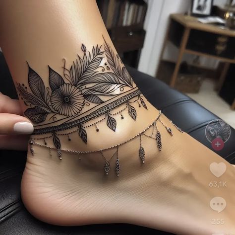 Flowers Around Ankle Tattoo, Ankle Bracelet Tattoos For Women, Ankle Tattoos For Women Anklet, Ankle Bracelets Tattoos For Women, Ankle Bracelet Tattoos, Bracelet Tattoos For Women, Bracelet Tattoos, Mama Tattoo, Tattoo Ankle