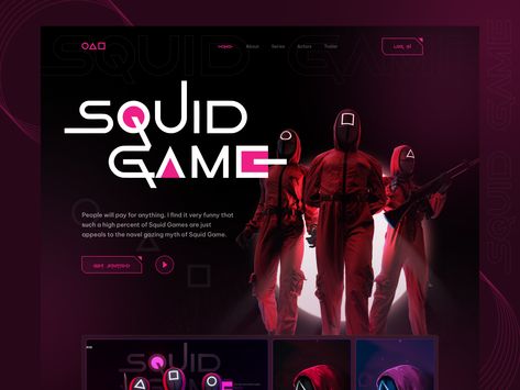 Game Landing Page, 50th Birthday Decorations, Page Decoration, Squid Game, Squid Games, Game Ui, Mobile Ui, Landing Page Design, Responsive Design