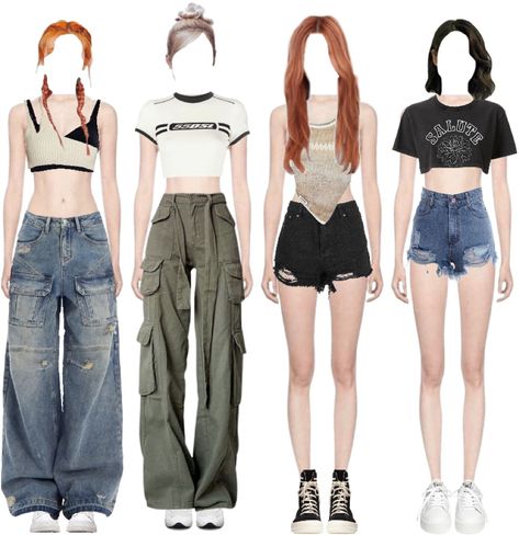 Outdoor Outfit Ideas, Kpop Outfit Ideas, Concert Outdoor, Bp Outfits, Outfit Dance, Ella Mai, Boyfriend Kpop, Korean Outfits Kpop, Short Black Hair