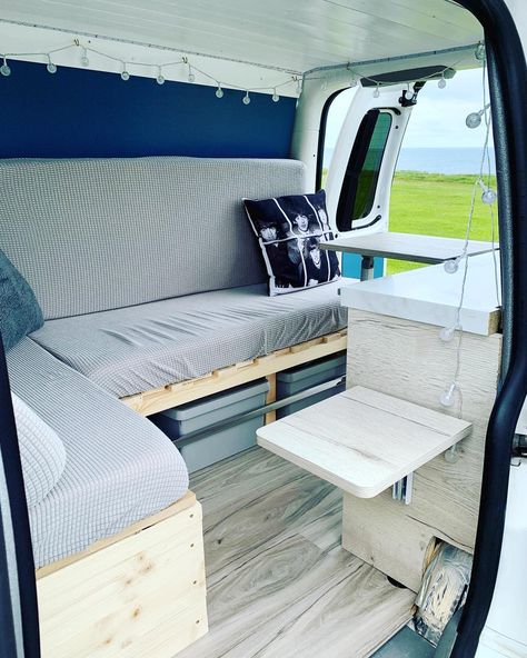 Micro Camper Conversion Ideas, Micro Camper Ideas, Caddy Van Conversion, Mini Van Camper Conversion, Caddy Camper Conversion, Vivaro Camper Conversion, Micro Camper Van, Small Campervan Interior, Berlingo Camper Conversion