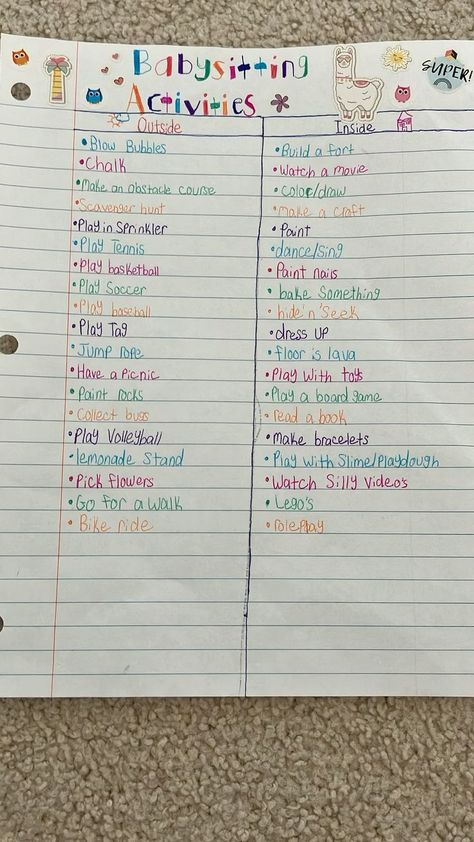 Activities While Babysitting, Babysitting Schedule Daily Routines, Fun Stuff To Do While Babysitting, Things To Bring While Babysitting, Things To Do When Your Babysitting, Simple Babysitting Activities, Questions To Ask Parents For Babysitting, What To Do When Your Babysitting, Activities To Do When Babysitting